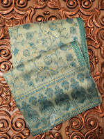 Handwoven Tea Green Pashmina Silk Saree
