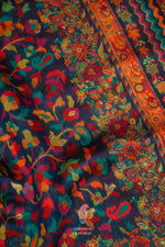 Handwoven Royal Blue Pashmina Silk Saree