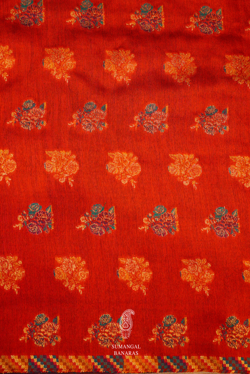 Handwoven Royal Blue Pashmina Silk Saree