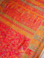 Handwoven Strawberry Pink Pashmina Silk Saree