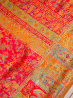 Handwoven Strawberry Pink Pashmina Silk Saree