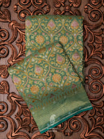 Handwoven Aqua Green Meenakari Jaal Saree