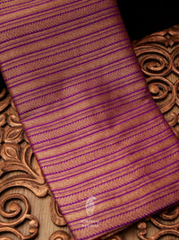 Handwoven Eminence Purple Stripe Katan Silk Saree