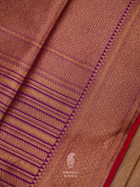 Handwoven Eminence Purple Stripe Katan Silk Saree