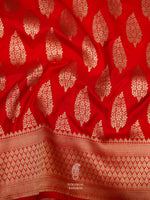 Handwoven Banarasi Classic Red Katan Silk Saree