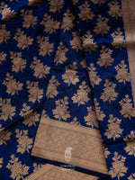 Handwoven Banarasi Royal Blue Katan Silk Saree
