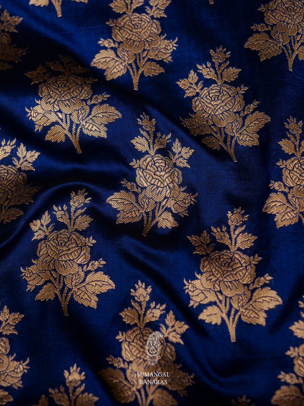 Handwoven Banarasi Royal Blue Katan Silk Saree