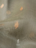 Handwoven Organza Silk Banarsi Mud Grey Saree