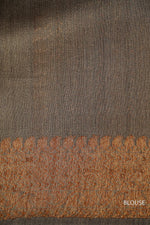 Handwoven Wine Tussar Silk Saree