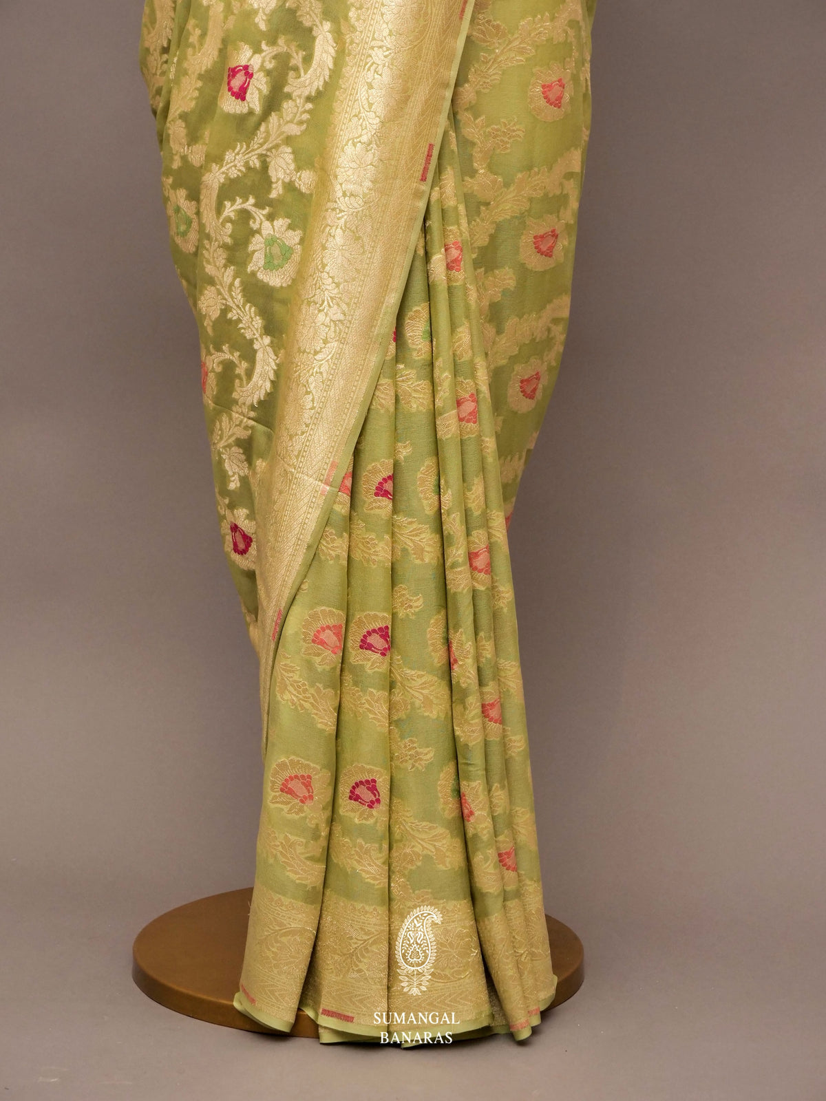 Raw Mango Meenakari Georgette Saree