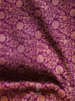 Handwoven Shikargah Indigo Purple Katan Silk Saree