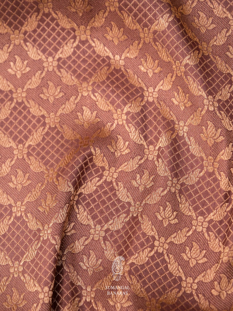 Handwoven Mouse Brown Katan Silk Saree