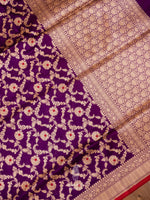 Handwoven Dark Purple Katan Silk Saree