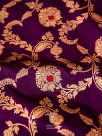 Handwoven Dark Purple Katan Silk Saree