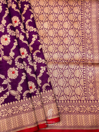 Handwoven Dark Purple Katan Silk Saree