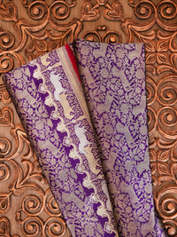 Handwoven Violet Purple Katan Silk Saree