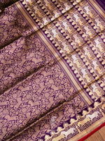 Handwoven Violet Purple Katan Silk Saree