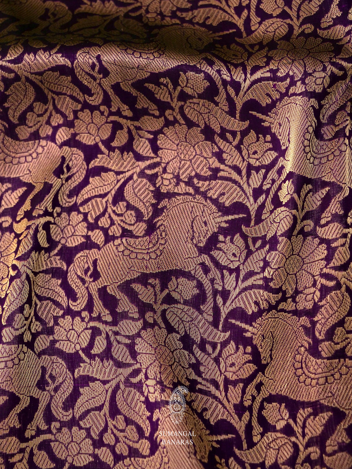 Handwoven Violet Purple Katan Silk Saree