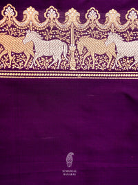 Handwoven Violet Purple Katan Silk Saree