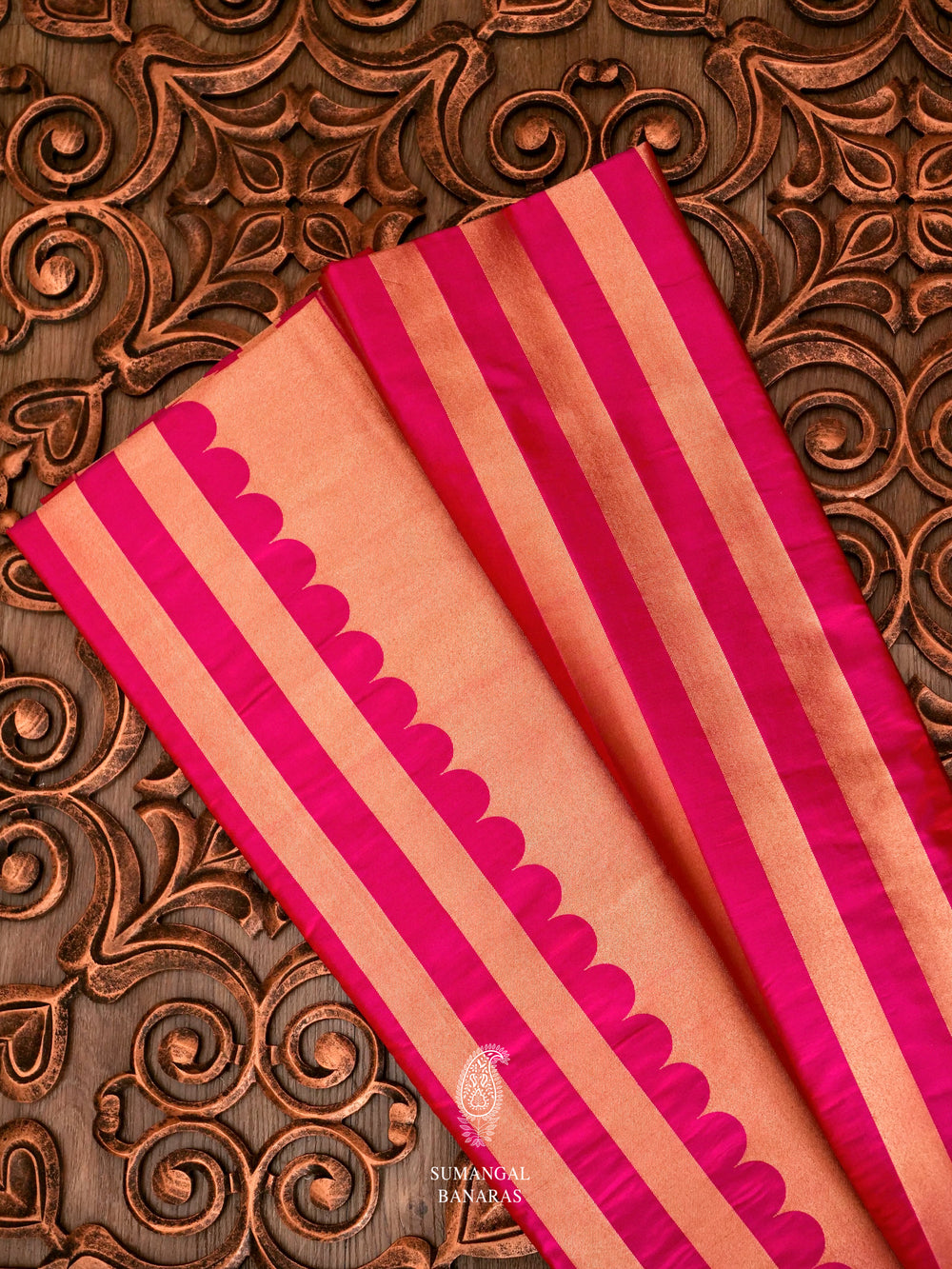 Handwoven Hot Pink Katan Silk Saree