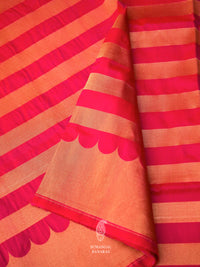 Handwoven Hot Pink Katan Silk Saree