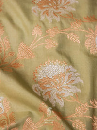 Handwoven Tea Green Katan Silk Saree