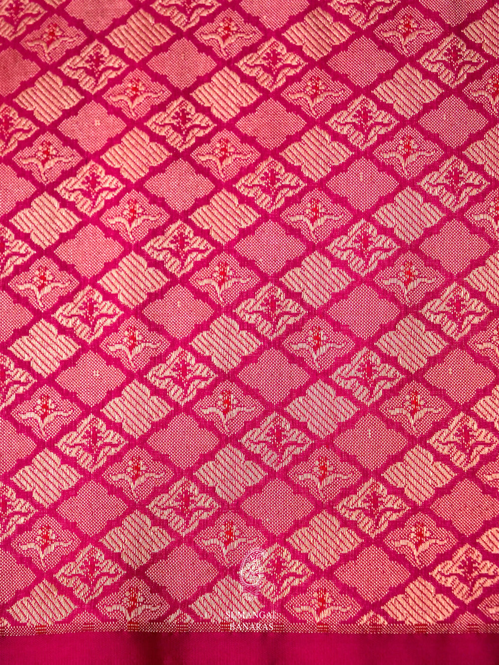 Handwoven Flamingo Pink Katan Silk Saree