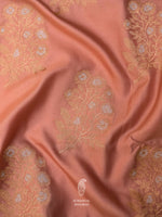 Handwoven Peach Katan Silk Saree
