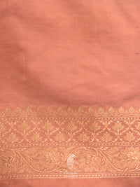 Handwoven Peach Katan Silk Saree