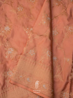 Handwoven Peach Katan Silk Saree