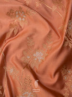 Handwoven Peach Katan Silk Saree