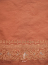 Handwoven Peach Katan Silk Saree