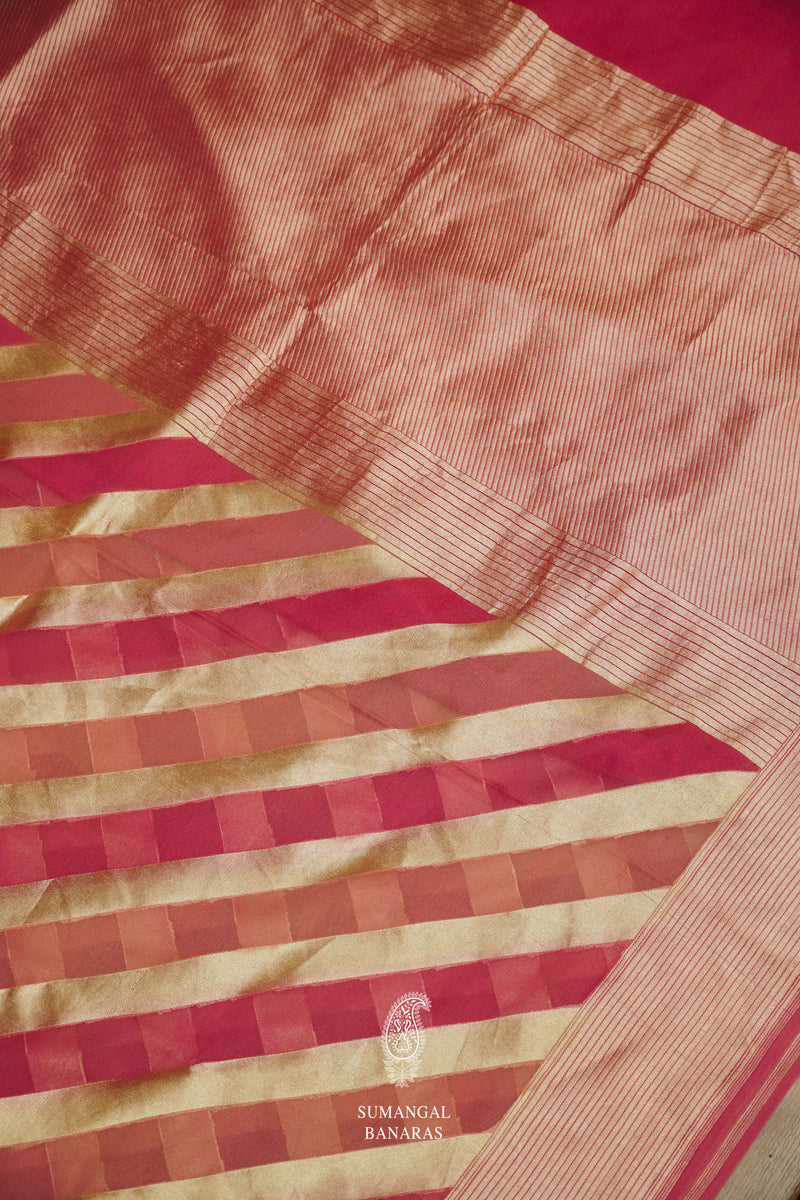 Onion Pink Georgette Rangkat Saree