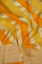 Lemon Yellow Georgette Rangkat Saree