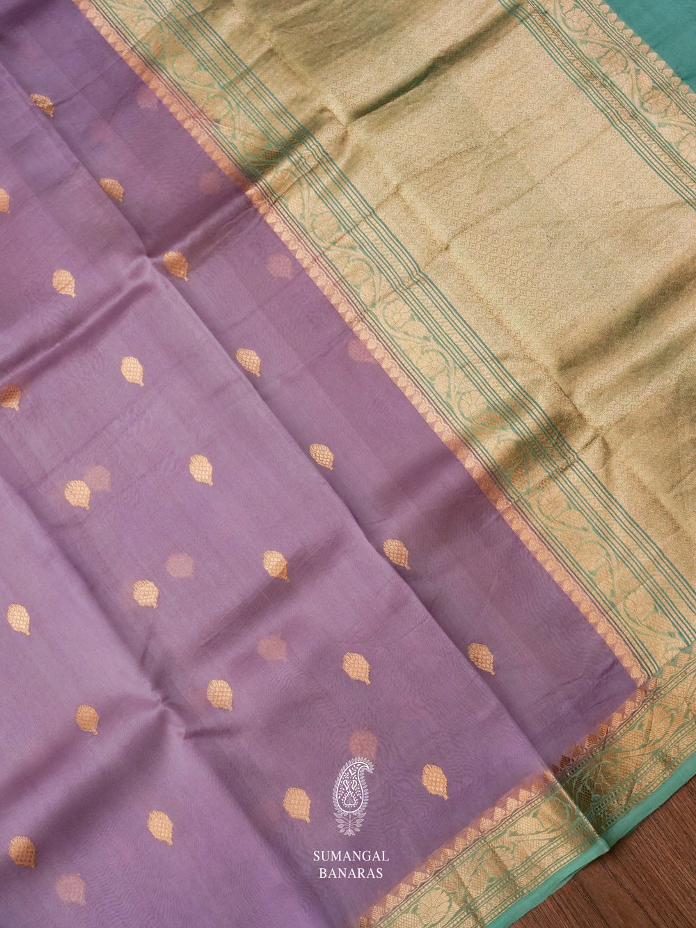 Handwoven Organza Silk Banarsi Lush Lavender Saree