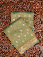 Handwoven Organza Silk Banarsi Lush Green Saree