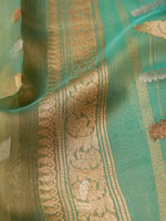 Handwoven Organza Silk Banarsi Lush Green Saree