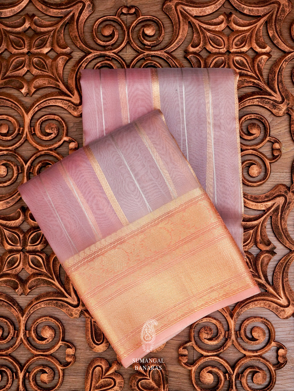 Handwoven Organza Silk Banarsi Popping Pink Saree