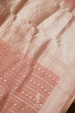 Handwoven Powder Pink Linen Silk Saree