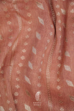 Handwoven Powder Pink Linen Silk Saree