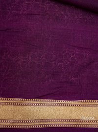 Handwoven Wine Purple Katan Silk Jaal Saree