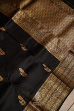 Handwoven Navy Blue Breezy Organza Saree