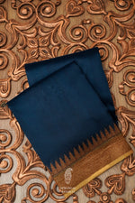 Handwoven Teal Blue Breezy Organza Saree