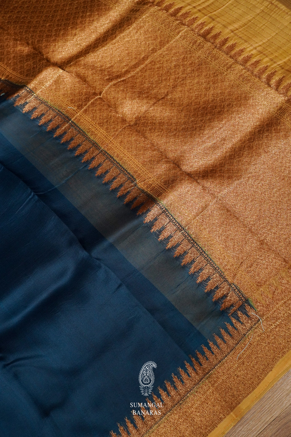 Handwoven Teal Blue Breezy Organza Saree