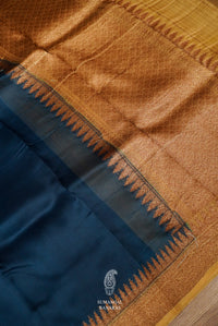 Handwoven Teal Blue Breezy Organza Saree