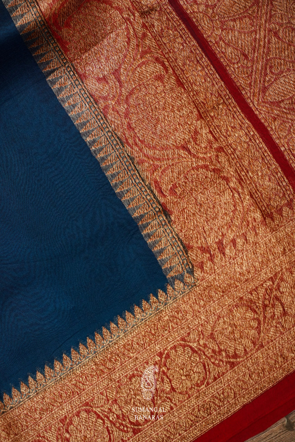Handwoven Royal Blue Breezy Organza Saree