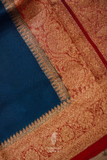 Handwoven Royal Blue Breezy Organza Saree