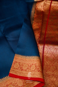 Handwoven Royal Blue Breezy Organza Saree