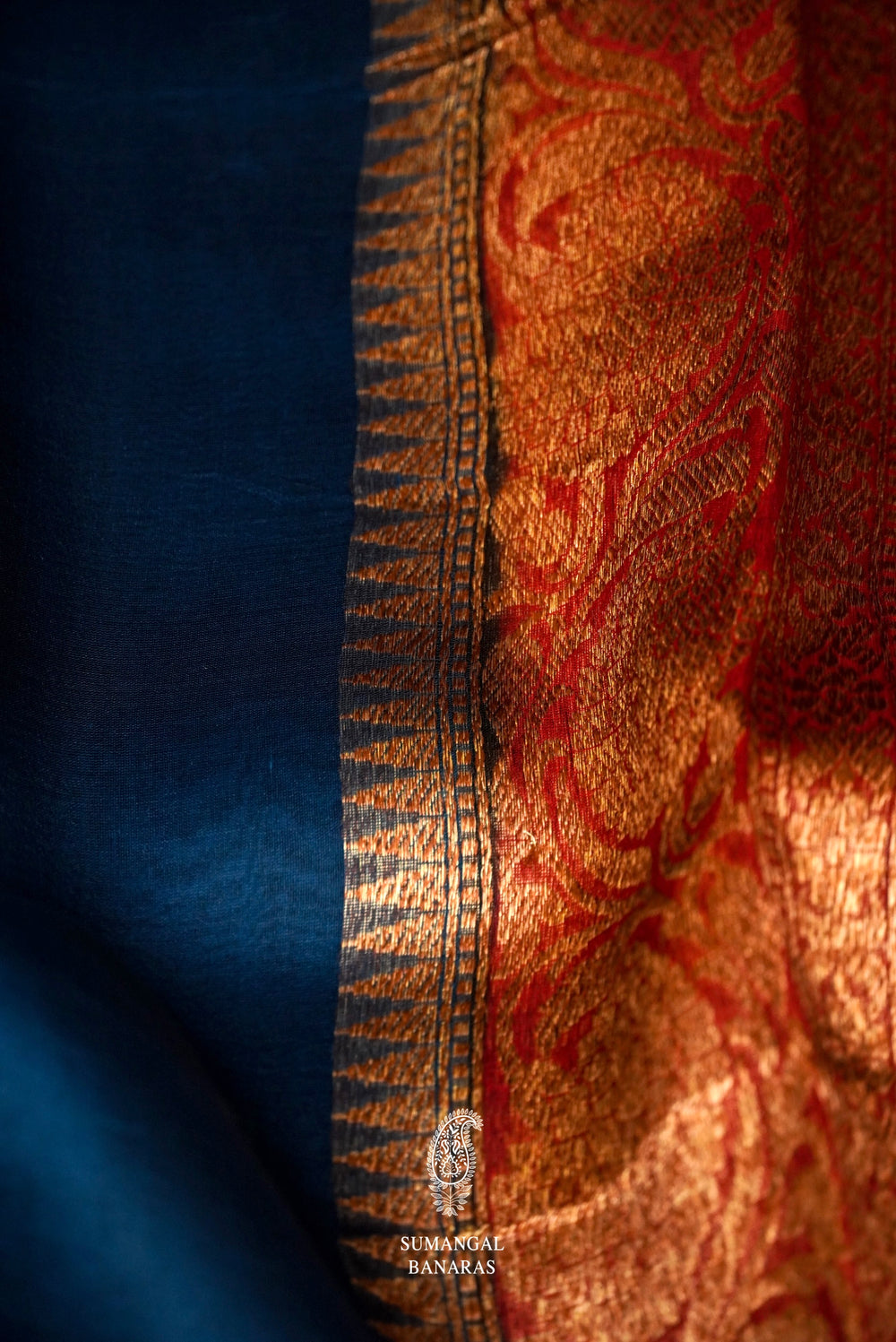 Handwoven Royal Blue Breezy Organza Saree
