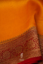 Handwoven Turmeric Yellow Breezy Organza Saree